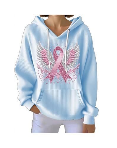 Women's Ribbon and Wing Print Casual Hoodie
