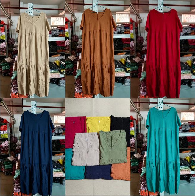 V-Neck Asymmetrical Hem Long Flowy Dress
