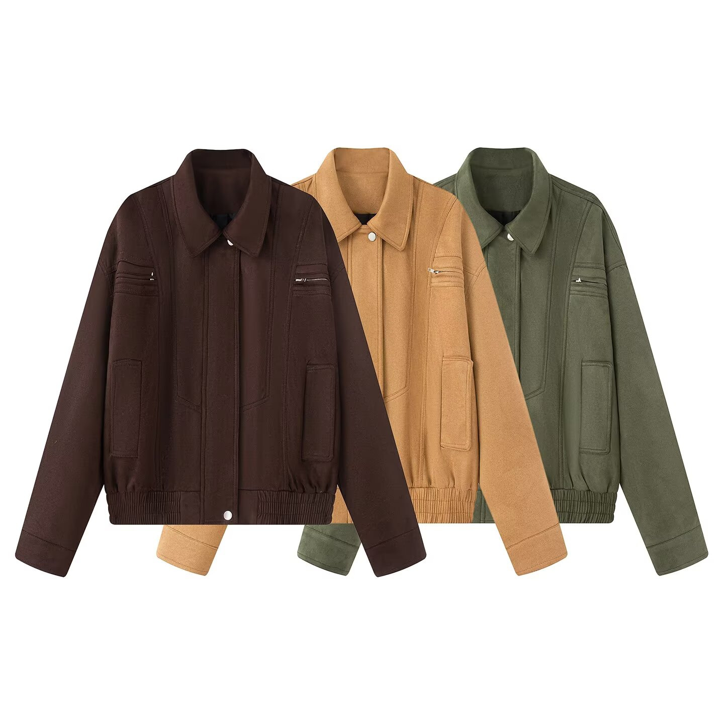 Women's Retro Moto Zip-Up Short Jacket