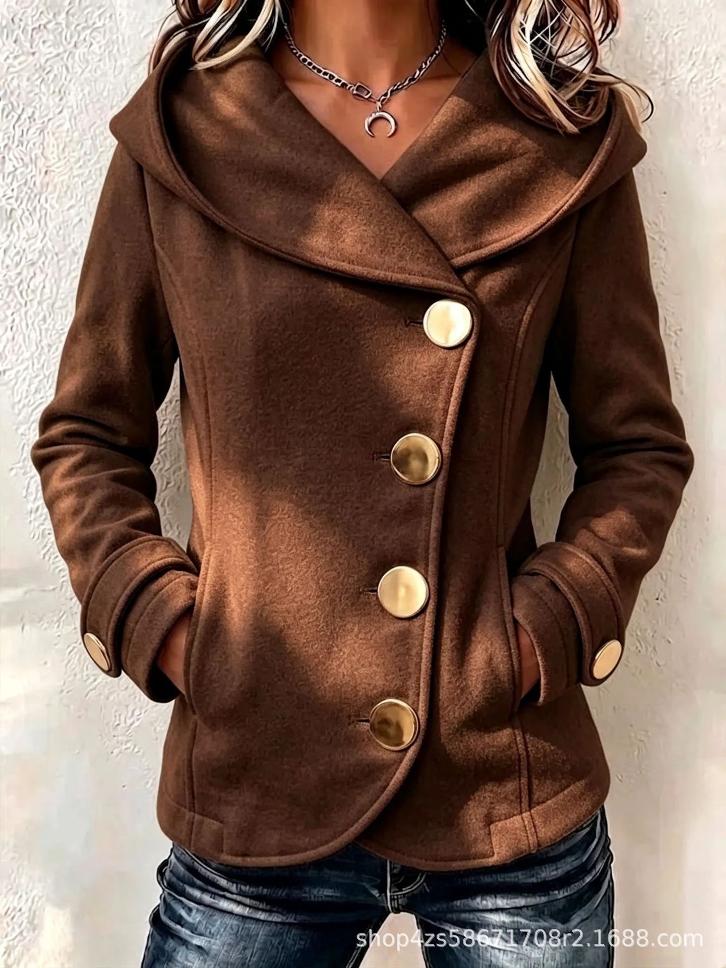 Women's Solid Color Hooded Long Sleeve Sweatshirt