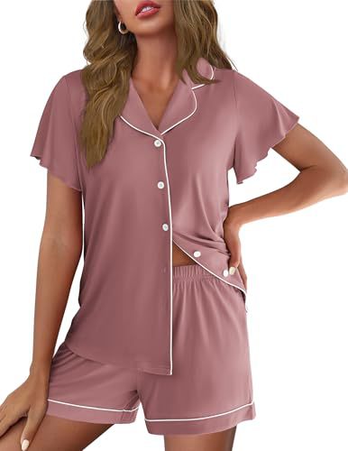Women's Cuban Collar Polka Dot Leopard Print Short Sleeve Loungewear Set