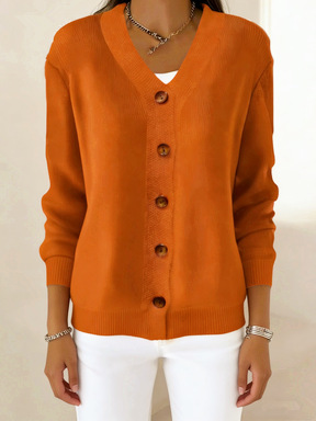 Women's Solid Knit Cardigan Sweater