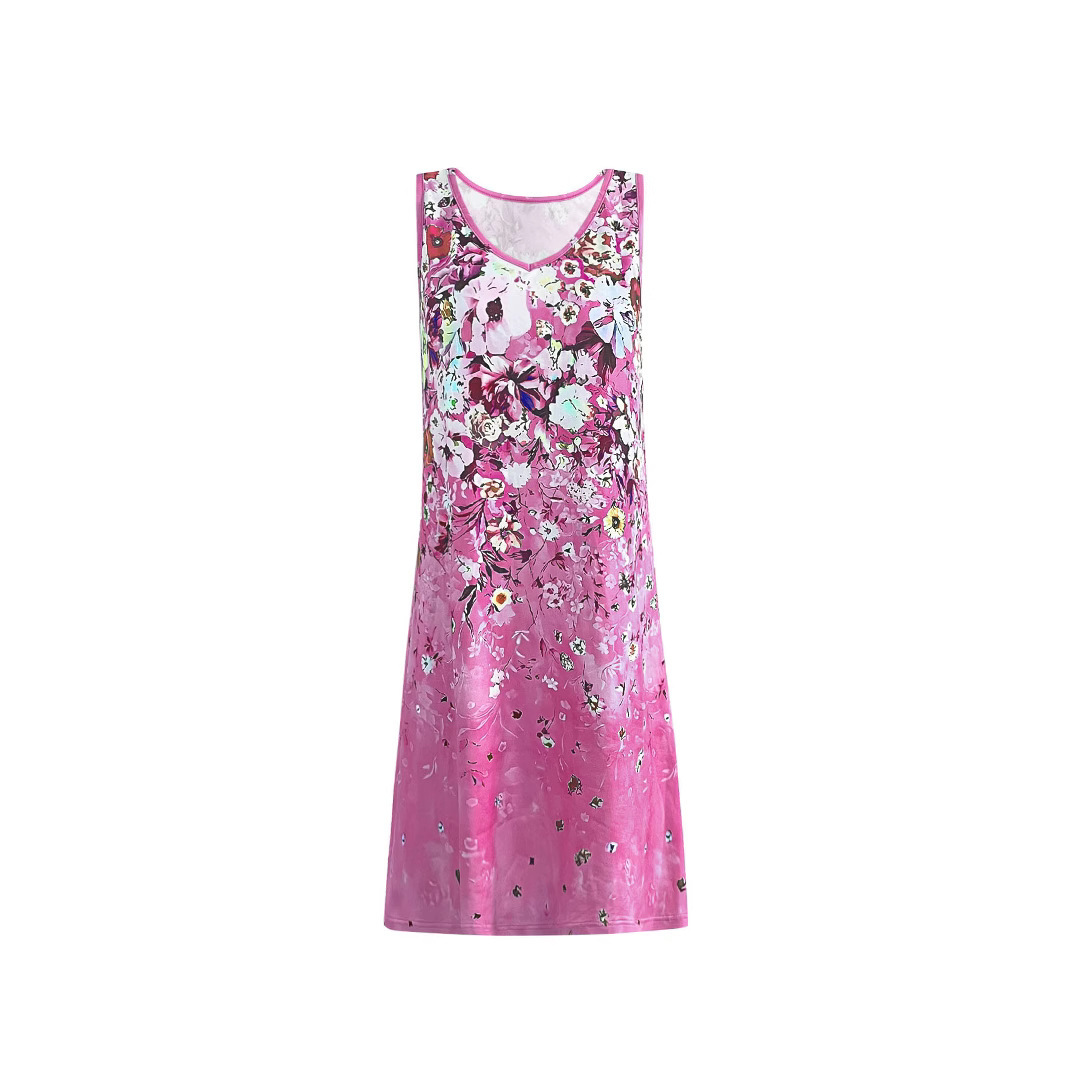 Floral Print Sleeveless V-Neck Tank Dress