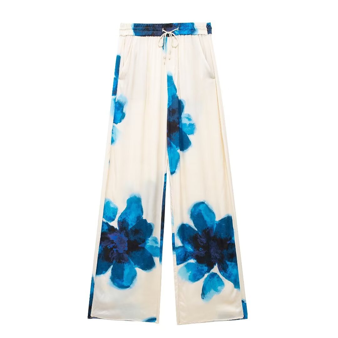 Women's Printed Drapey Shirt and Pants Set