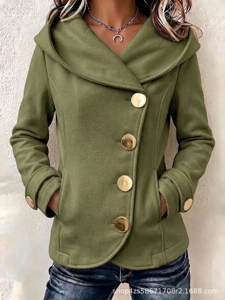 Women's Solid Color Hooded Long Sleeve Sweatshirt
