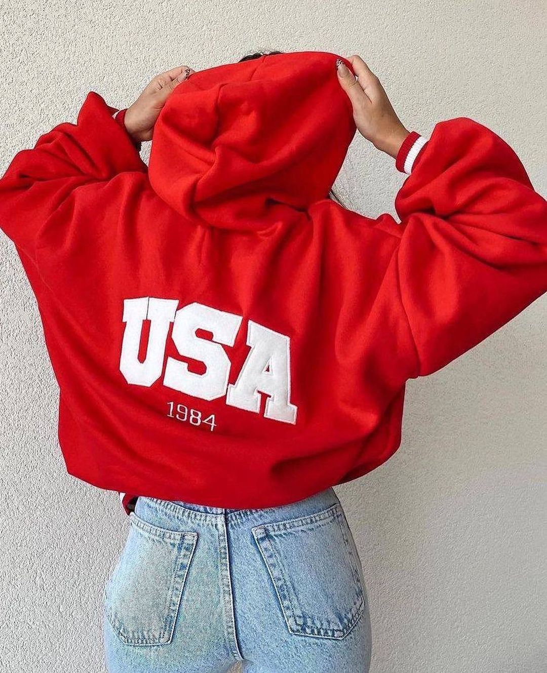 Women's Printed Hooded Sweatshirt Long Sleeve Pullover