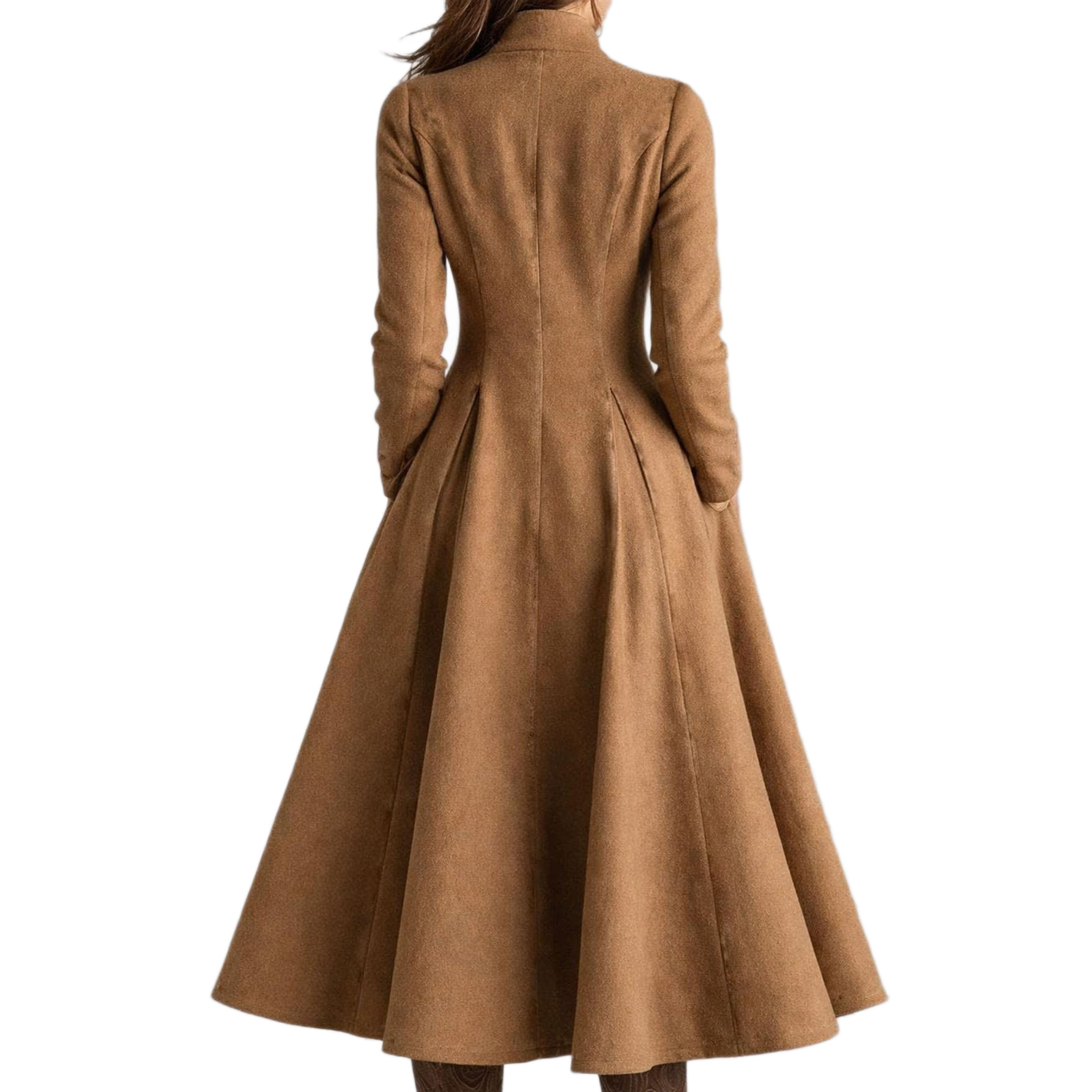 Solid Faux Suede Waist-Cinching Midi Dress