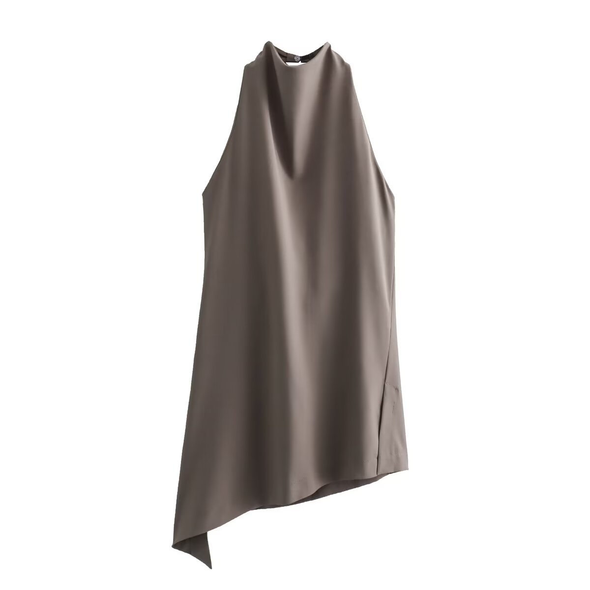 Women's Halter Neck Asymmetrical Top and Tie-Waist Pants Set