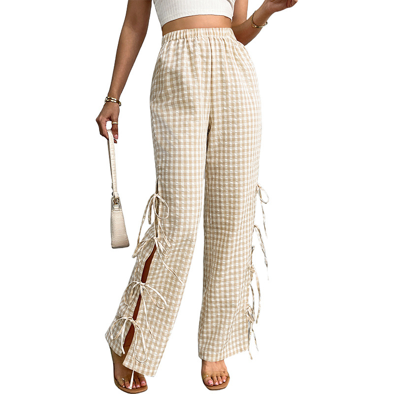 Plaid Pajama Pants Women's Loose Drawstring Casual Lounge Bottoms