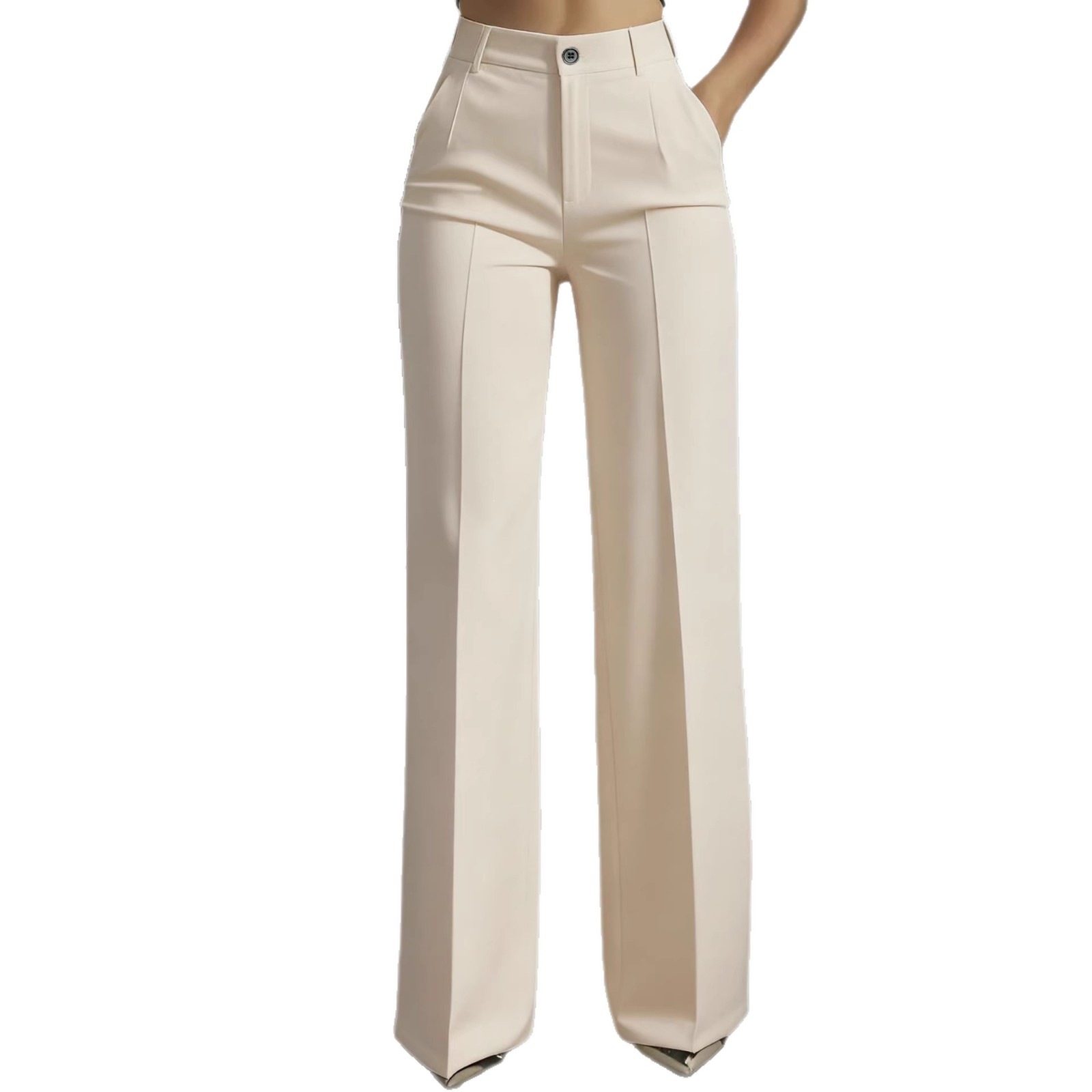 Women's Plus Size High Waist Straight Leg Dress Pants