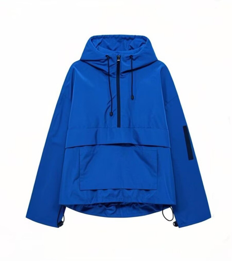 Women's Solid Color Hooded Long Sleeve Casual Jacket
