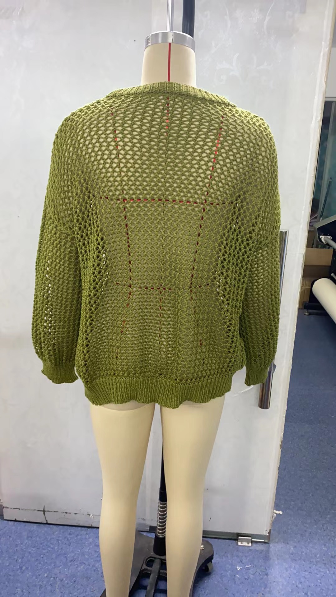 Women's Lightweight Openwork Crewneck Pullover Knit Sweater
