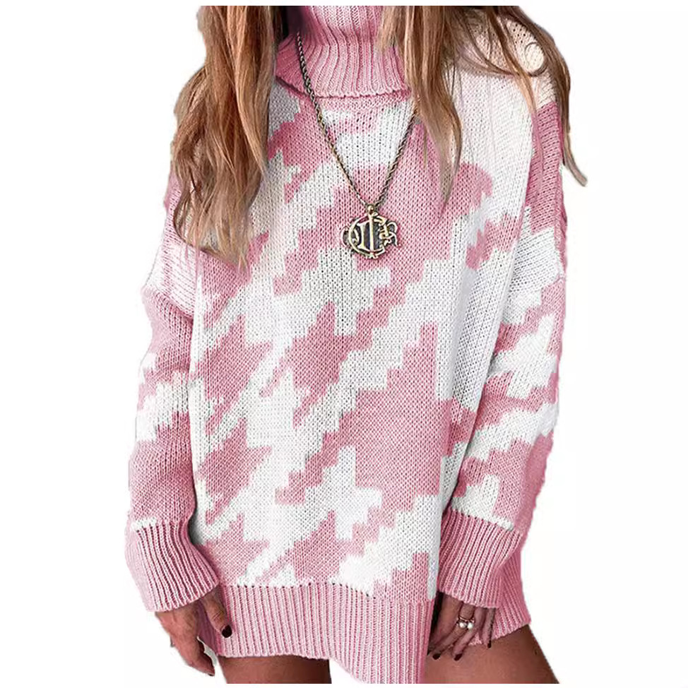 Women's Color-Block Collared Midi Knit Sweater