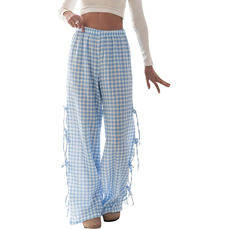 Plaid Pajama Pants Women's Loose Drawstring Casual Lounge Bottoms