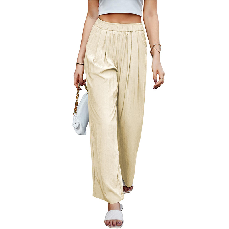 Women's High-Waist Wide-Leg Pleated Pants