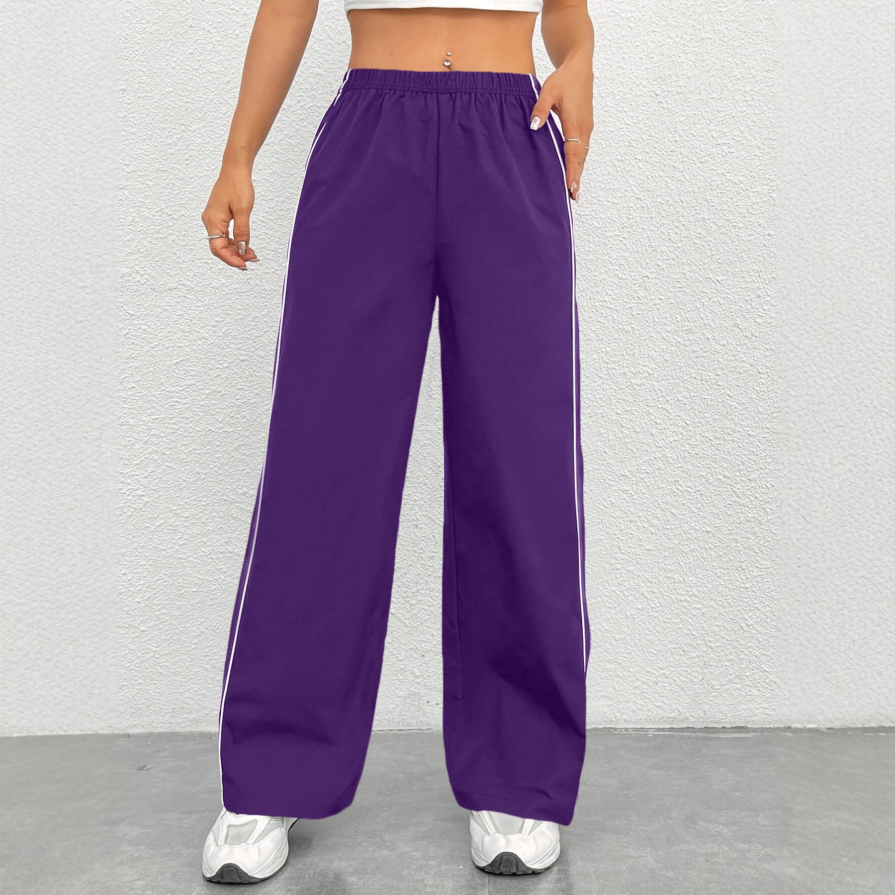 Women's Black Elegant Casual Long Pants