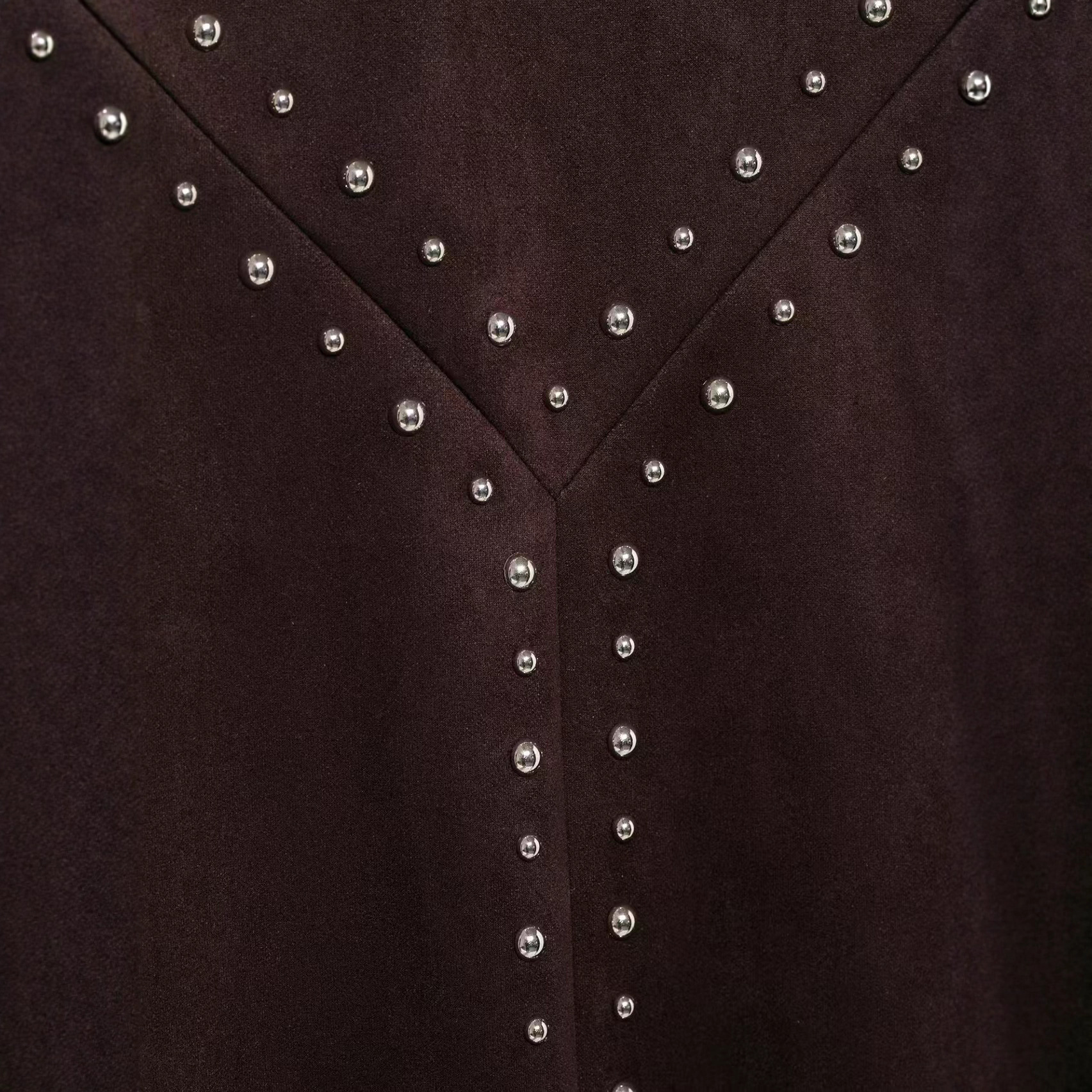 Slimming High-Waist Geometric Midi Dress with Studs