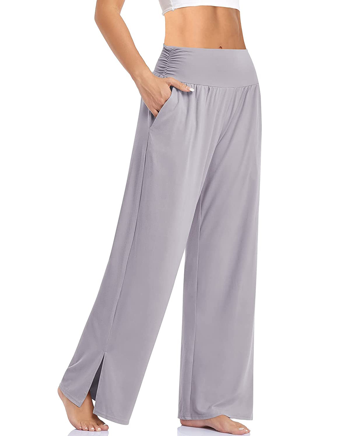 Women's Wide-Leg Loose Yoga Pants with Pockets