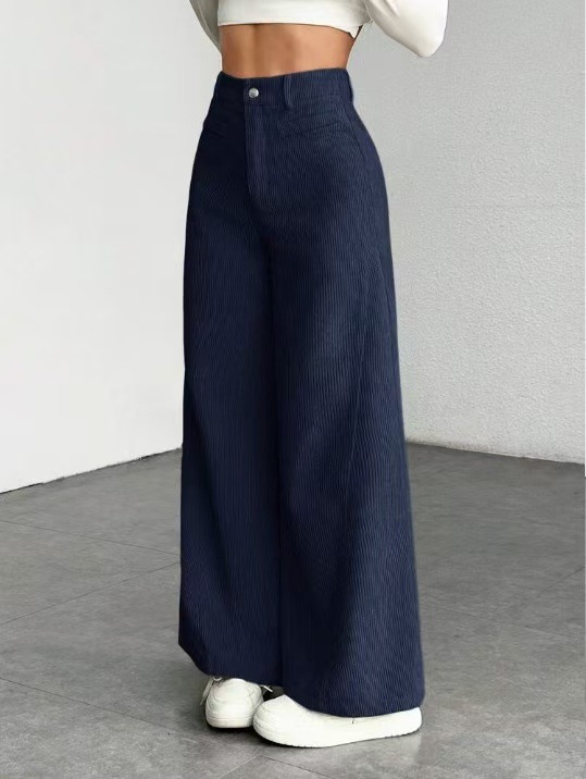 Corduroy High-Waist Wide-Leg Pants for Women
