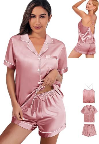 Women's Cuban Collar Retro Short Sleeve Button Set