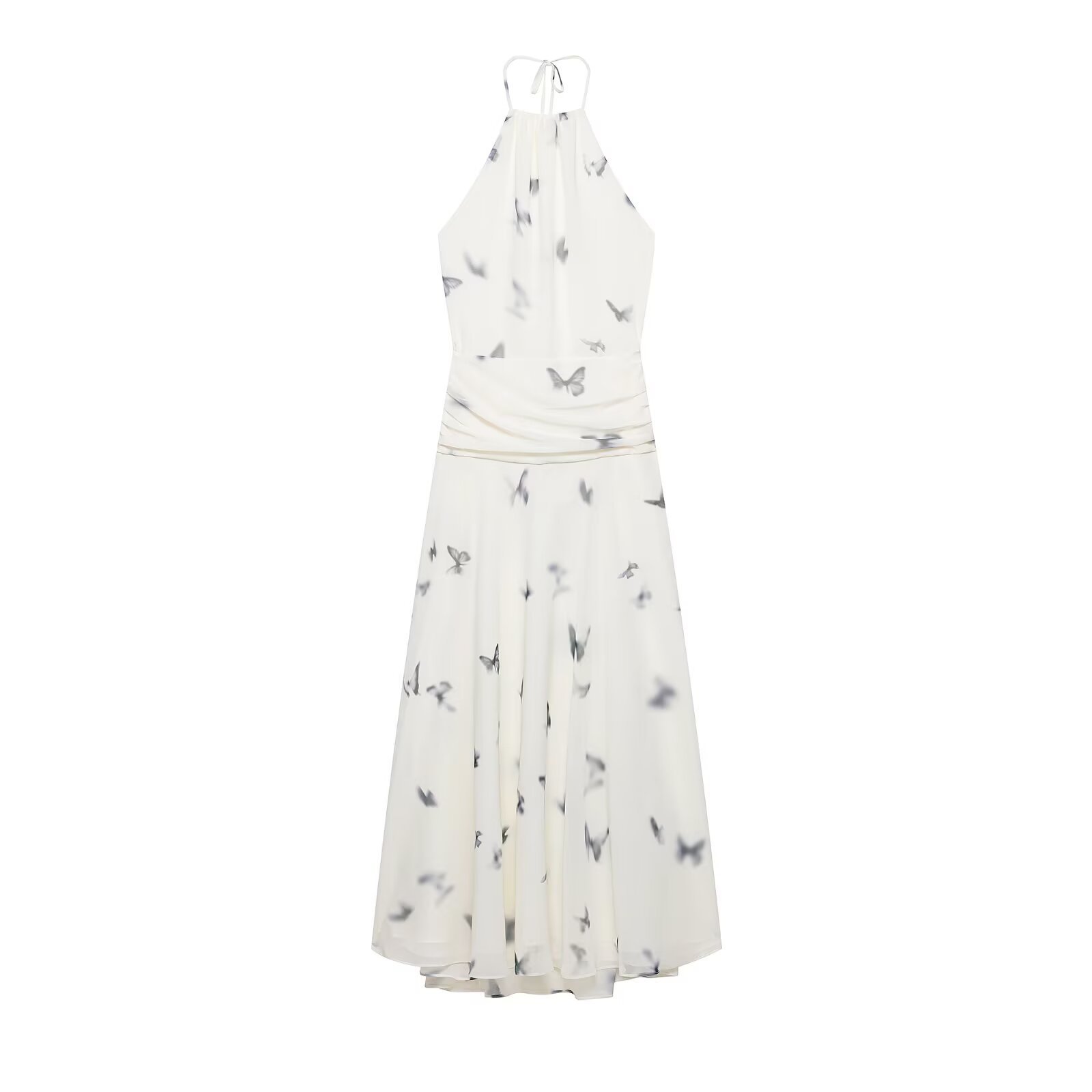 Animal Print Halter Neck Midi Dress