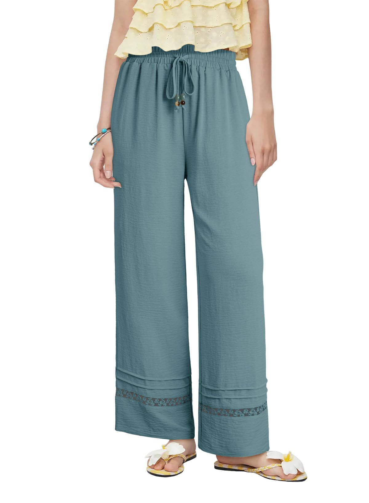 Women's High-Waist Wide-Leg Pants with Cutout Detail