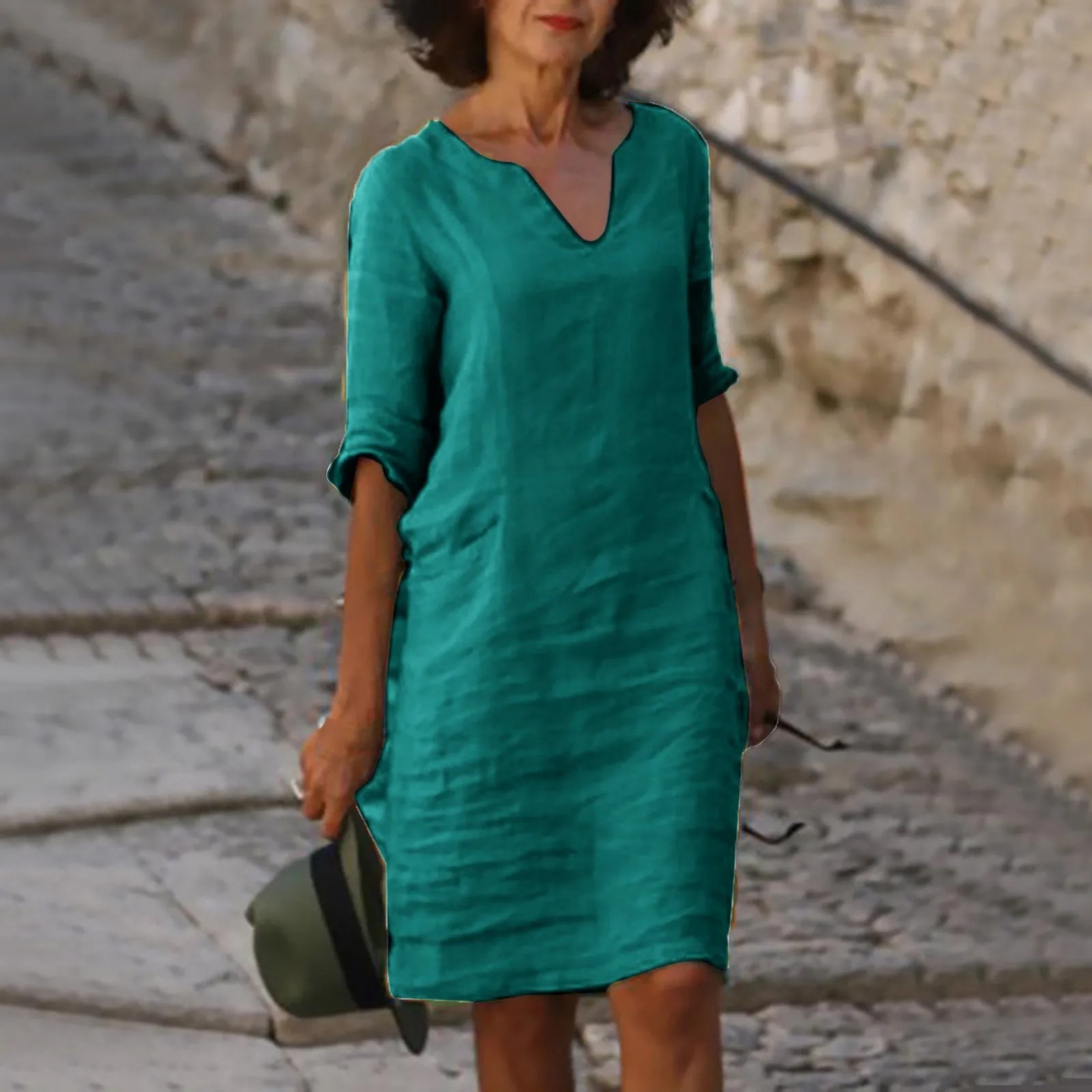 Women's Minimalist Solid Color Casual Dress
