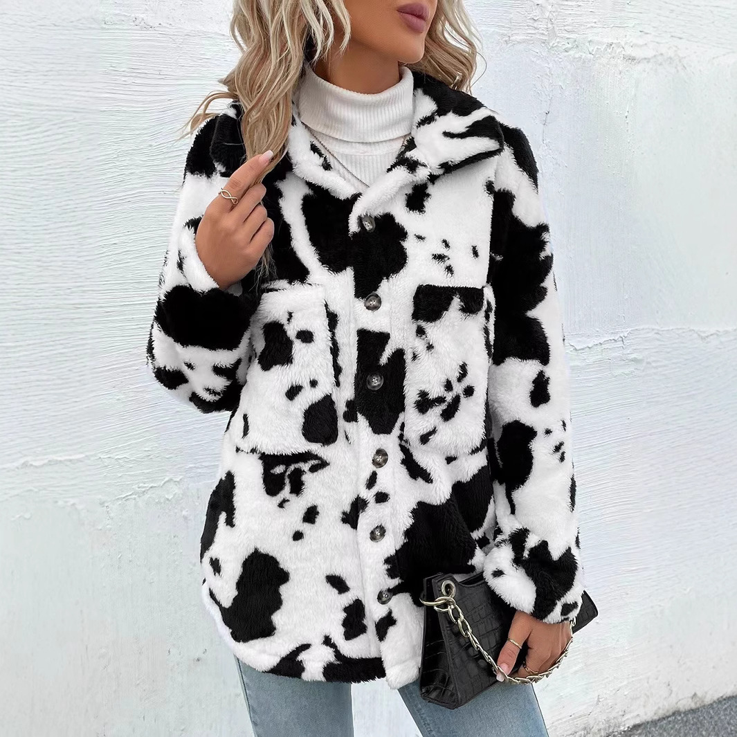 Double-Sided Fleece Cardigan with Pockets Warm Coat