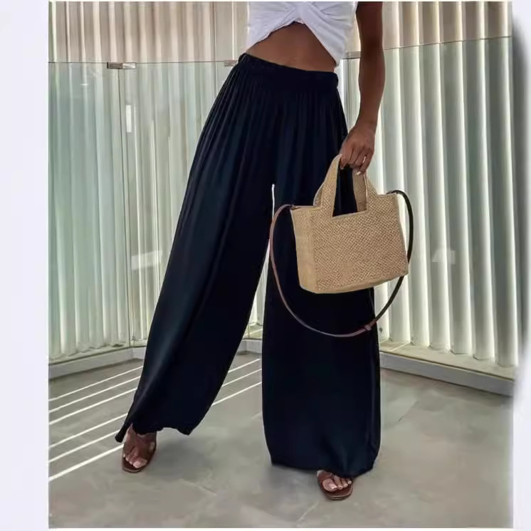 Women's Wide-Leg Pants with Pockets, Casual Loose Fit, Commuter Style