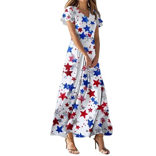 Women's Star Print Ruched Floral Midi Dress