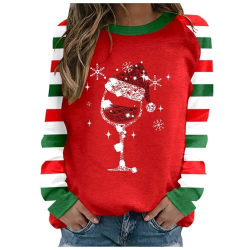 Women's Castle Wine Glass Music Note Print Crewneck Sweatshirt