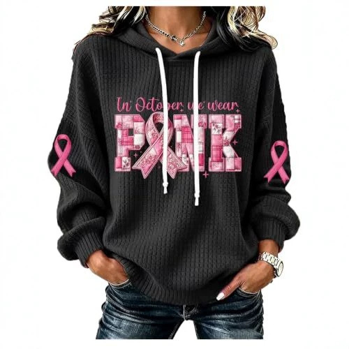 Pink Ribbon Bow Print Women's Sweatshirt