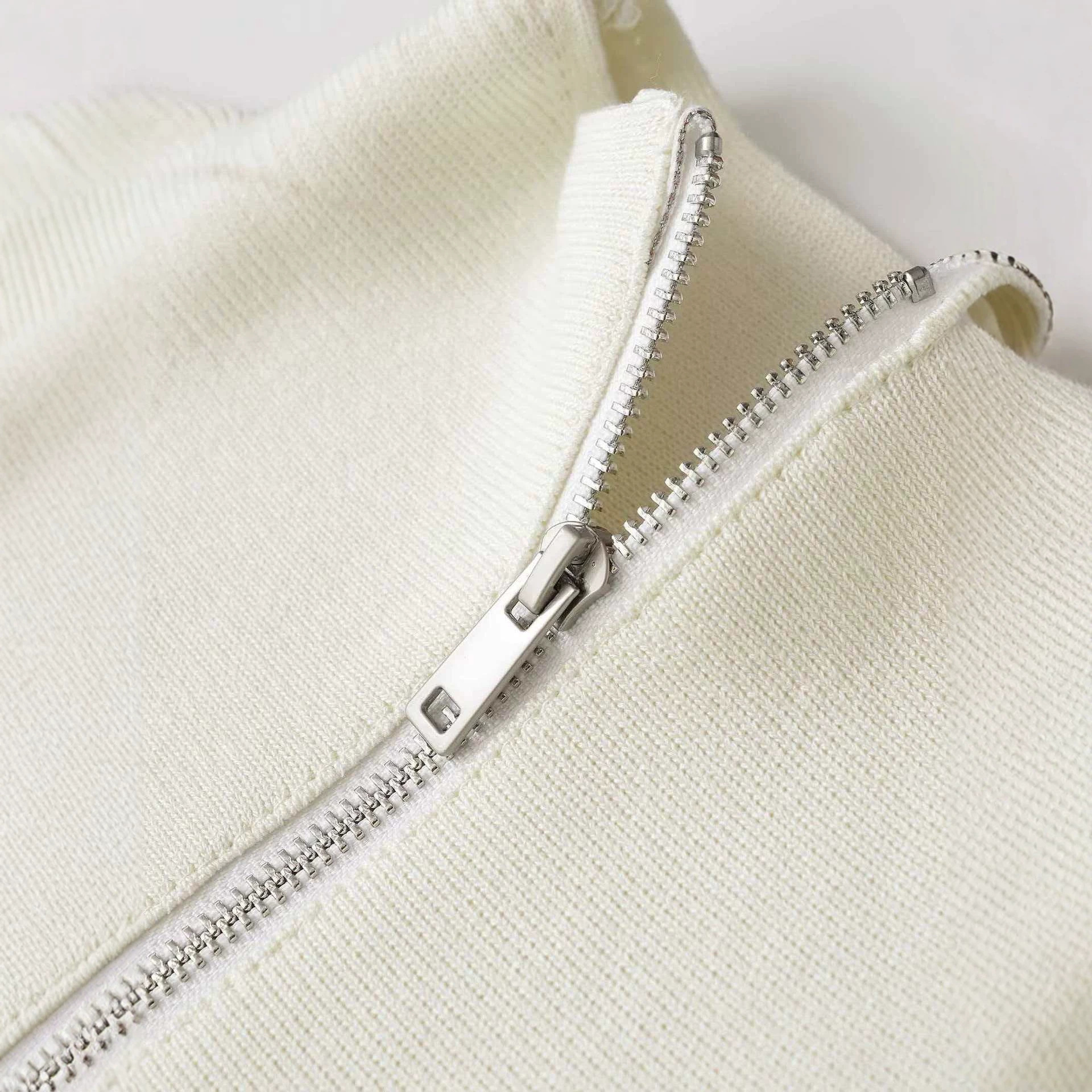 Women's Minimalist Stand Collar Zip Knit Cardigan