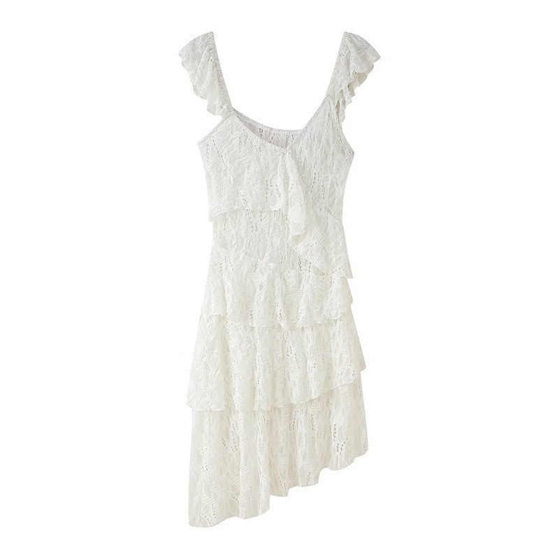 Elegant Lace Layered Dress with Belt