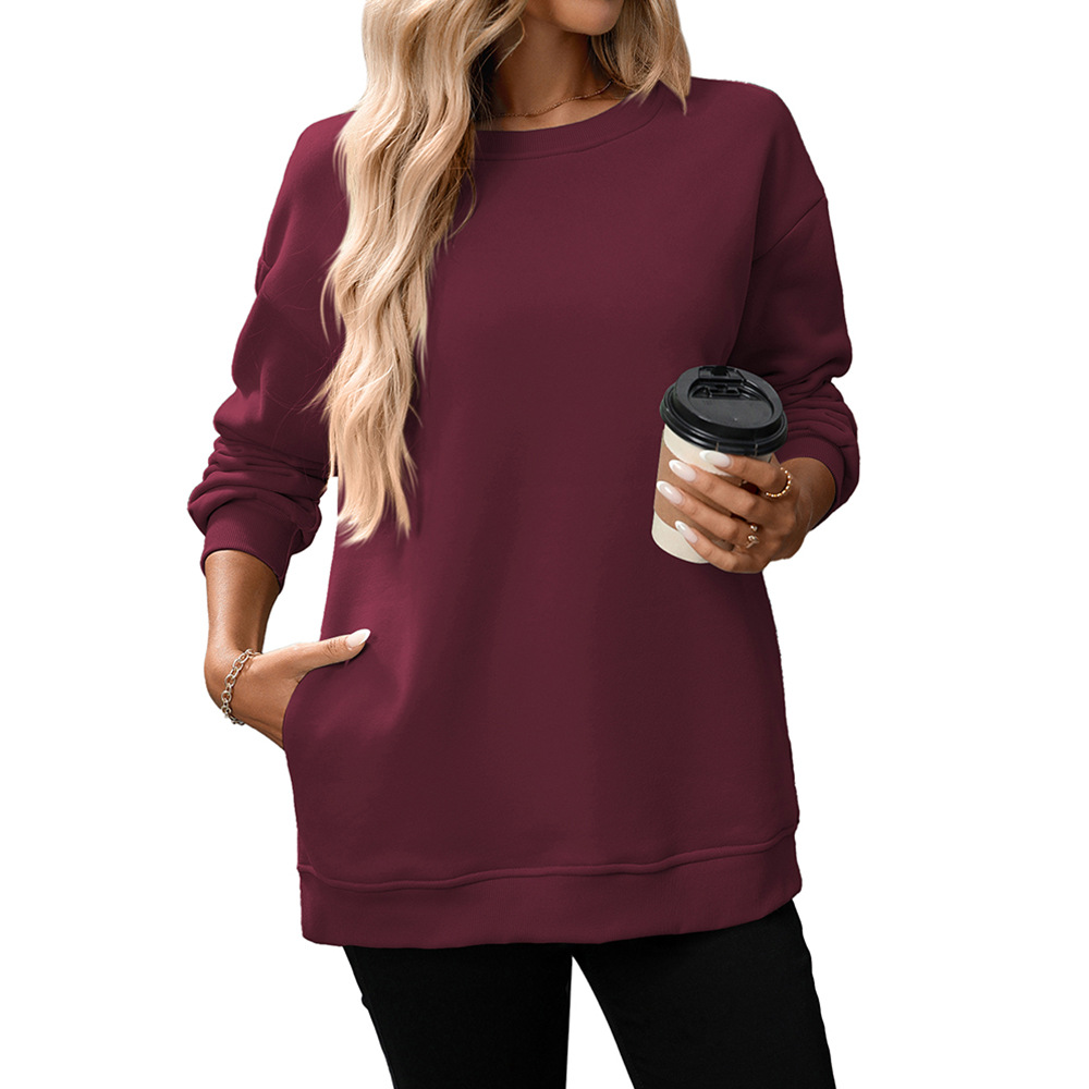 Women's Fleece Crewneck Pullover Sweatshirt Y2K Colorblock