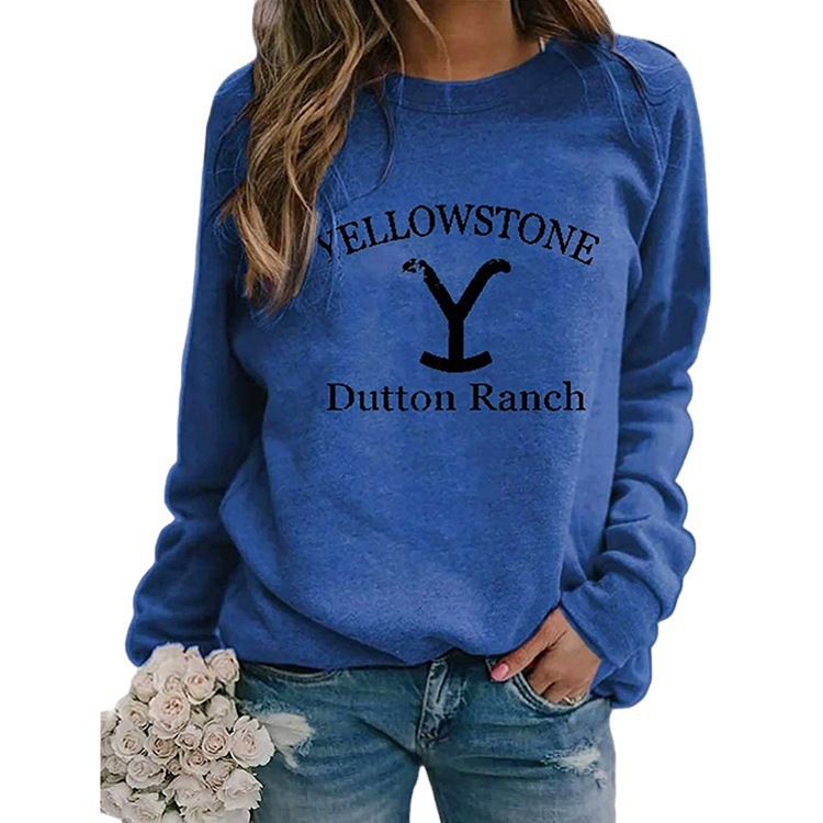 Printed Loose Pullover Long-Sleeve Women's Sweatshirt