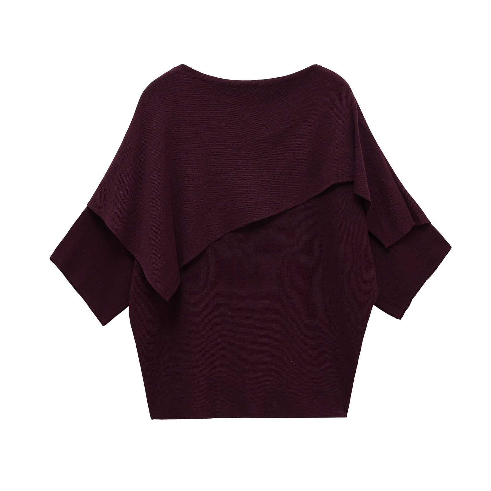 Women's Asymmetric One-Shoulder Cape Knit Sweater