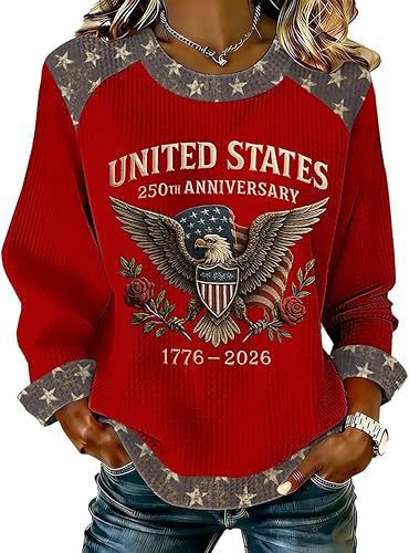 Women's Star Eagle Print Crewneck Sweatshirt