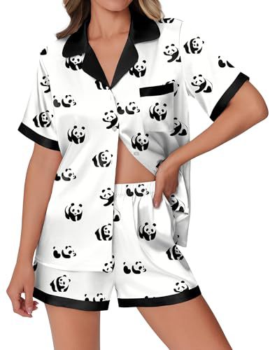 Cuban Collar Animal Print Short Sleeve Women's Set