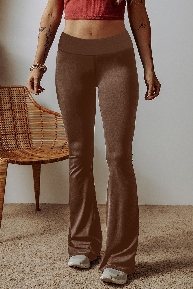 Solid Color High-Waist Skinny Pants