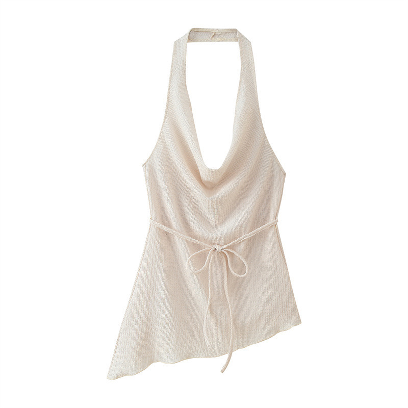 Women's Asymmetrical Halter Top and Pants Set