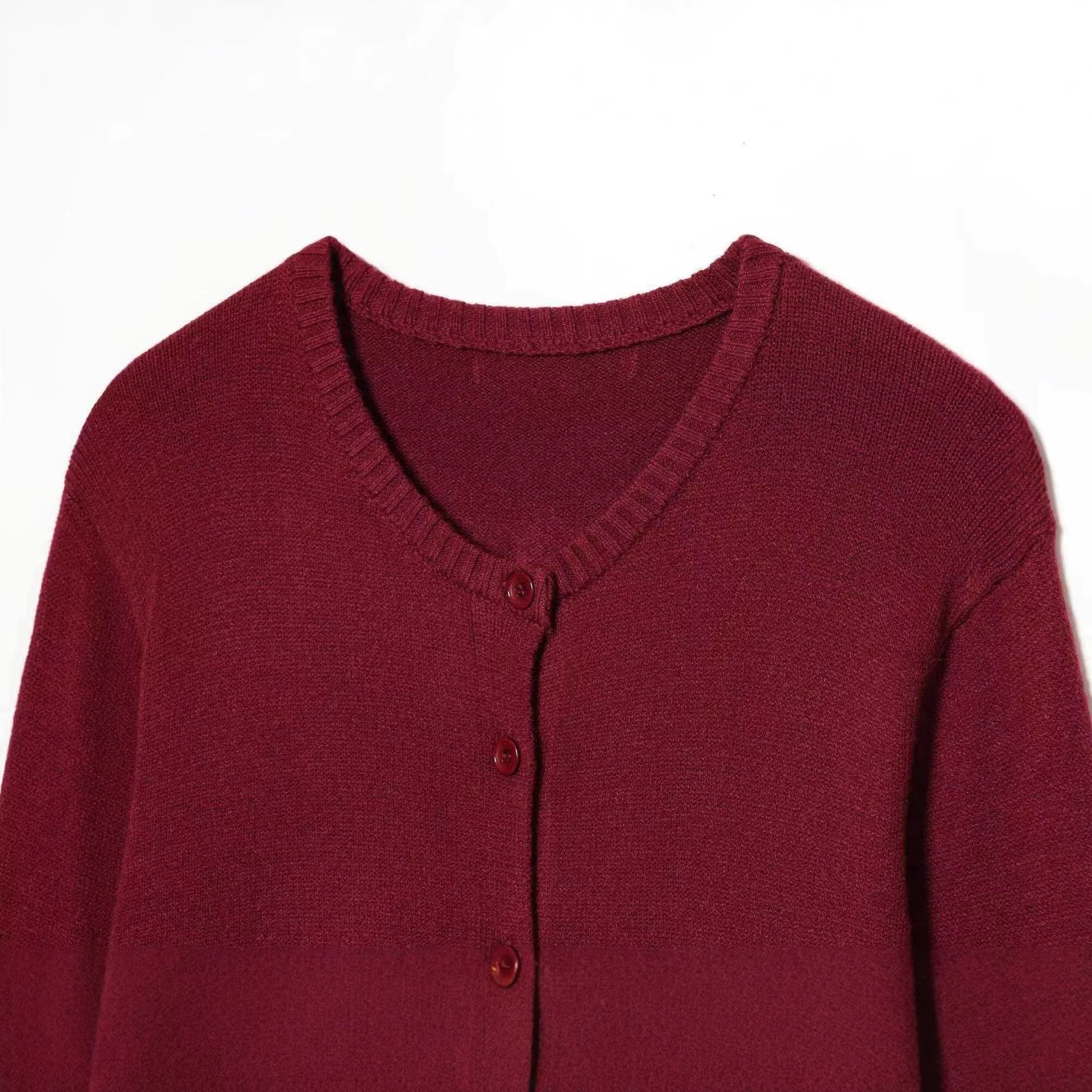 Women's Solid Crewneck Knit Cardigan