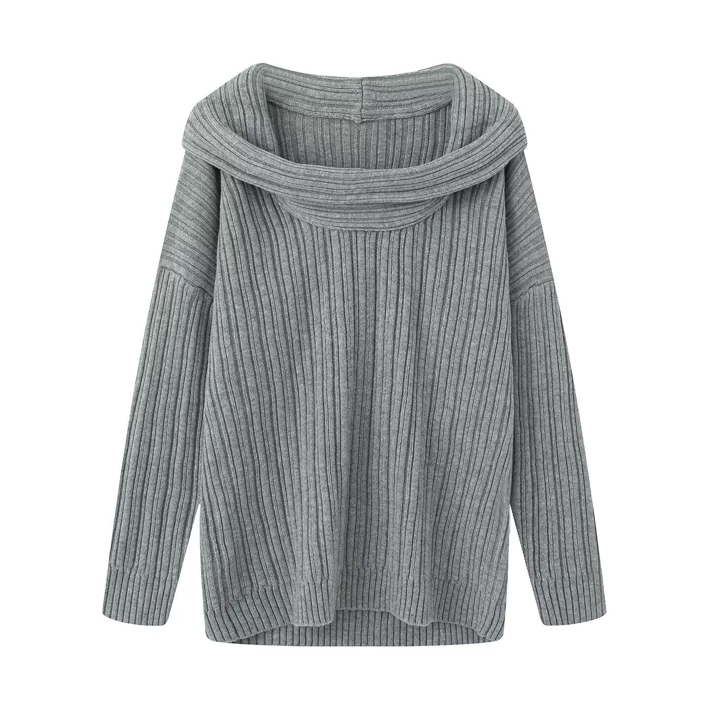 Off-Shoulder Solid Color Loose Fit Top