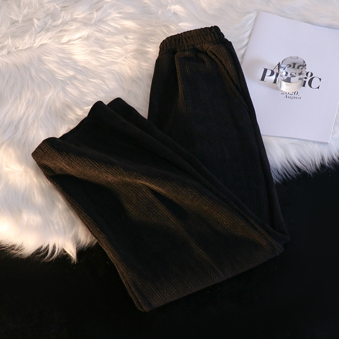 Women's High-Waist Wide-Leg Casual Pants Korean Style Slimming Straight-Leg