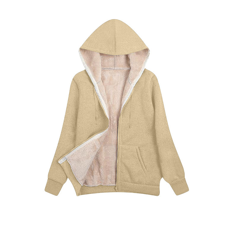 Women's Fleece-Lined Hooded Sweatshirt Plus Size Winter Pullover
