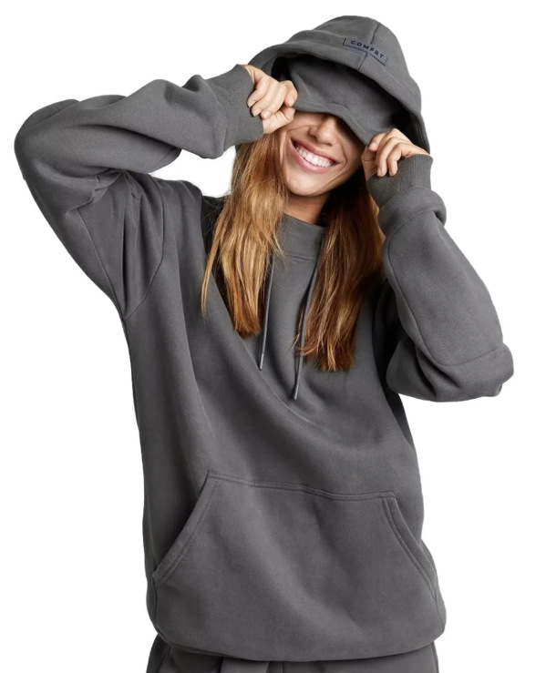 Built-in Eye Mask Hoodie Solid Color Pullover Long Sleeve Sweatshirt Set