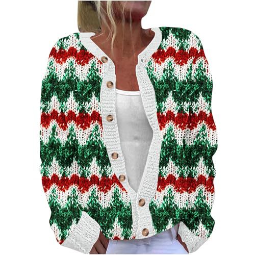 Women's Floral Leaf Print Button Cardigan Sweater