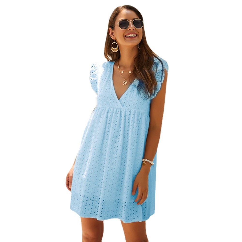 Women's V-Neck Sleeveless Lace Dress