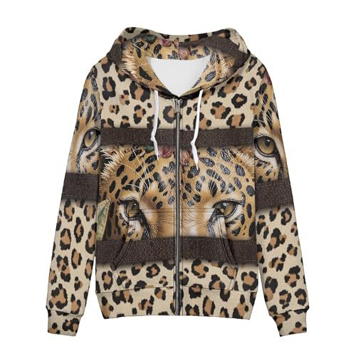 Women's Animal & Floral Print Hoodie Long Sleeve Crewneck