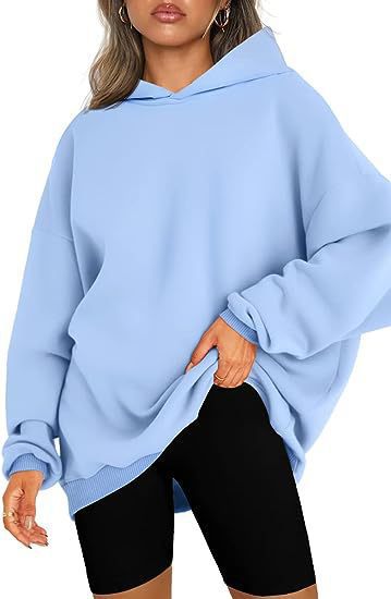Women's Oversized Fleece-Lined Hooded Pullover Sweatshirt